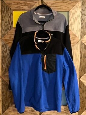 Le TIGRE 2 Tri-Flex Pullovers 1/4 Zip Fleece Color Block Retro 80’s Sweatshirt M